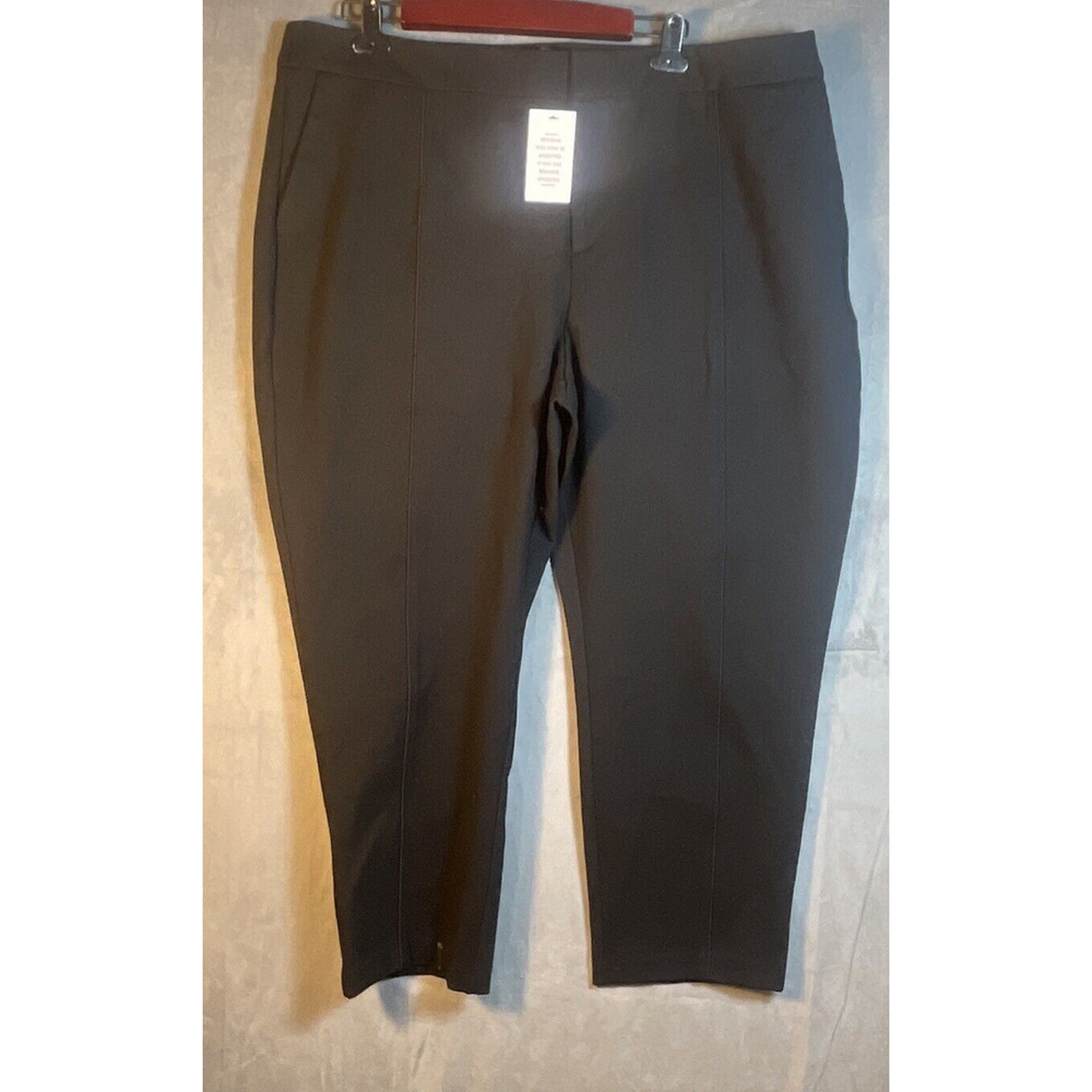 ELOQUII‎ Pants Womens 24R Black Heavy Knit Front Seam Ponte Straight Career NWT